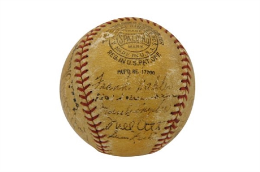 1936 National League Champion NY Giants Team Signed Baseball (24 signatures) Including Mel Ott